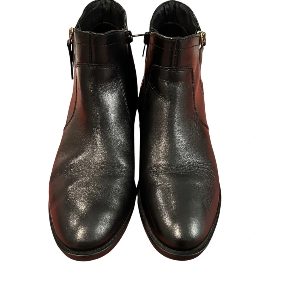 Geox Felicity black leather ankle boot sz 7.5 US or 38 EU